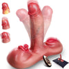 6 in 1 Thrusting & Vibrating & Heating Thick Riding & Sitting Realistic Dildo Strap On