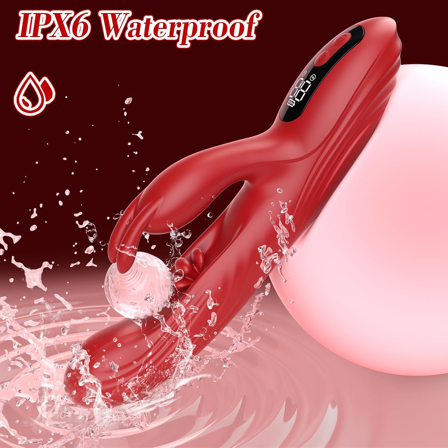 Triple Stimulation LED Screen Display 9 Vibrations & 9 Tapping Rabbit Vibrator