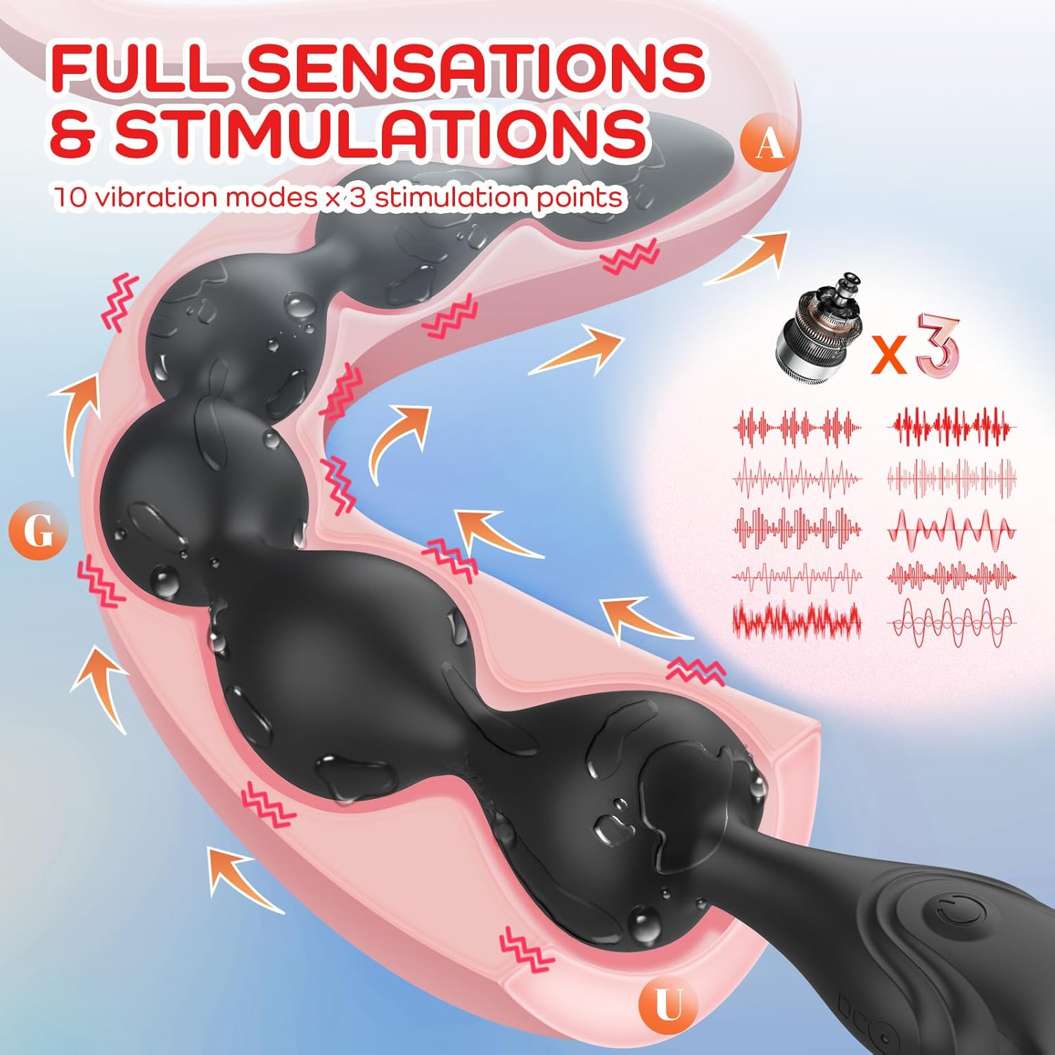 14.4 Inch Ultra-Soft Liquid Silicone Rechargeable Flexible Vibrating Anal Beads