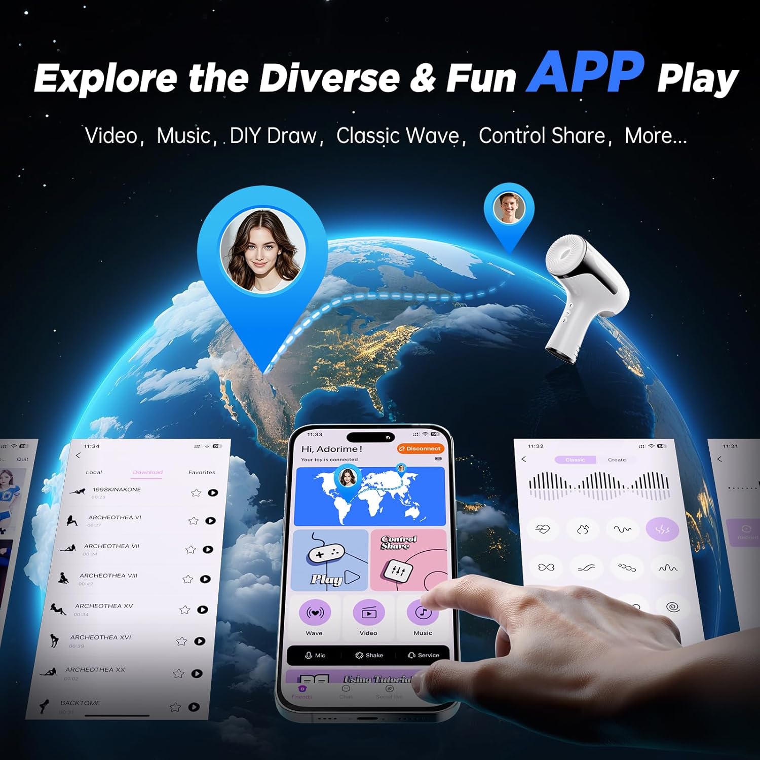 Open-Ended Thrusting Male Masterbator Vibrating Stroker with Smart APP Play