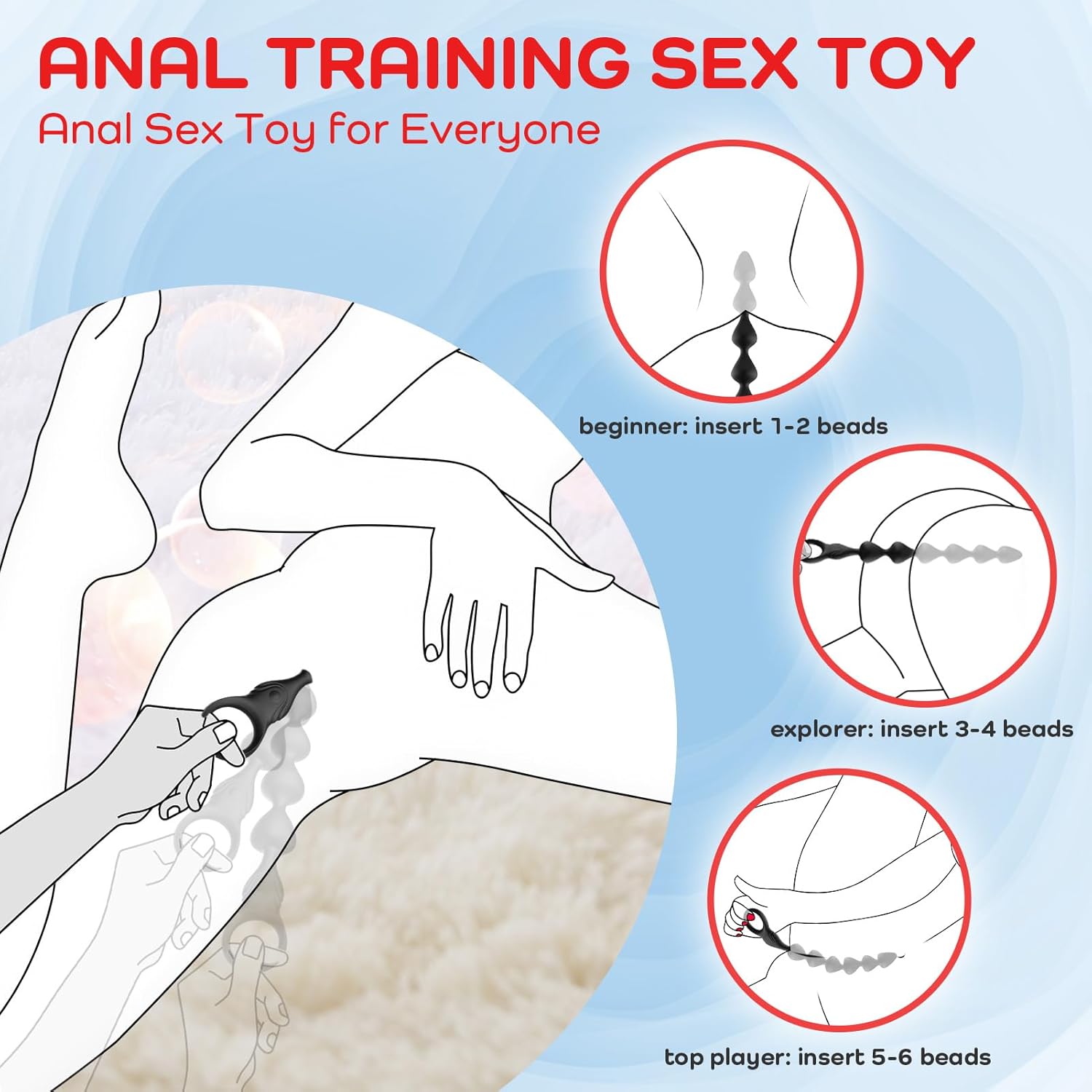 14.4 Inch Ultra-Soft Liquid Silicone Rechargeable Flexible Vibrating Anal Beads