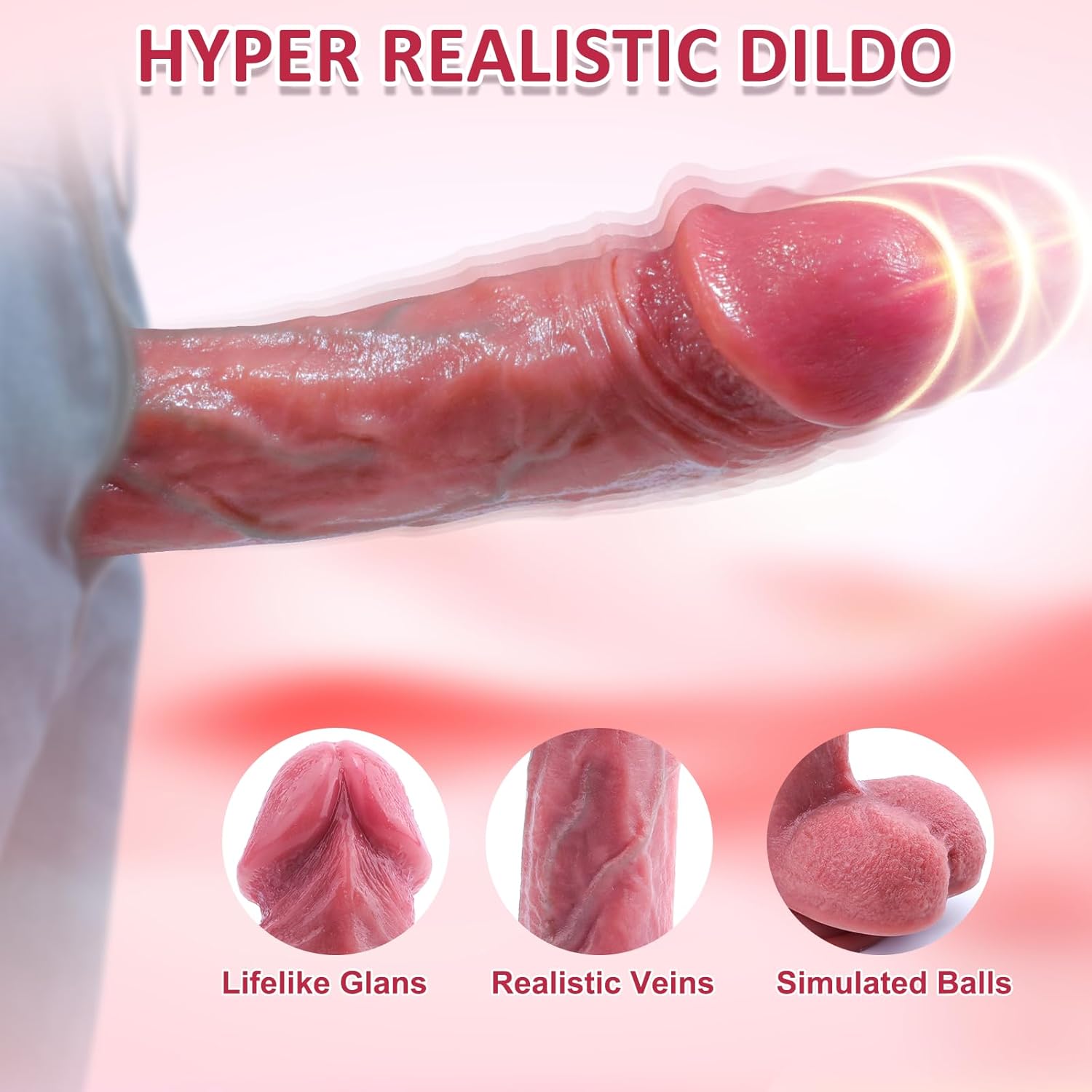 Pro-Bang Sex Machine Thrusting Realistic Dildo Vibrator with Pussy Rubbing & Heating