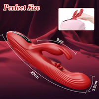 Triple Stimulation LED Screen Display 9 Vibrations & 9 Tapping Rabbit Vibrator