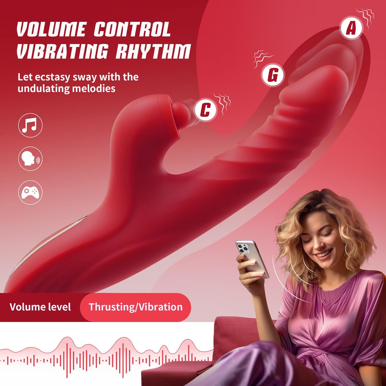 Toendi-Smart Rabbit Vibrator with App & Remote Control (≤50 dB) #Foreplay #Bathroom