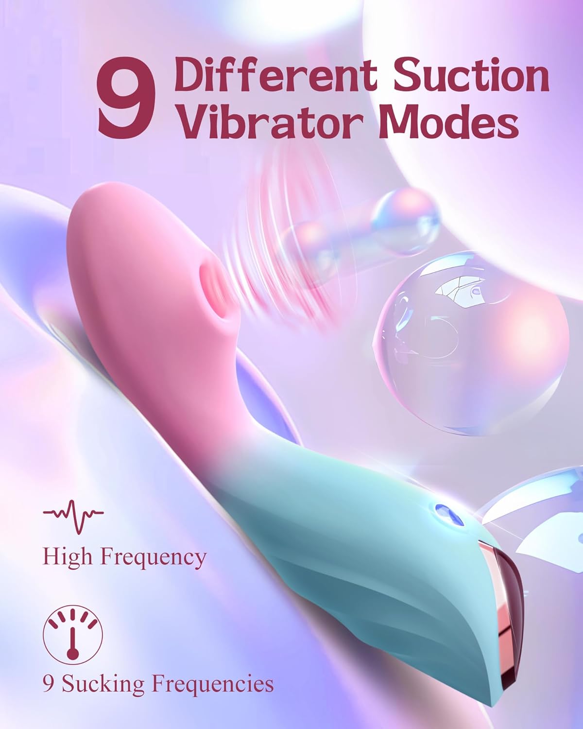 Insertable G-Spot Sucking Vibrator - Adjustable 9 Modes, Compact, Quiet & Luxurious Design
