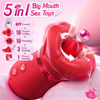 Pleasure Kiss Sensual Arouser 5IN1 Mouth Sucking Vibrator, 10 Tongue Licking, 3 Auto & 1 Manual Sucking #Pussy Eating #Girl on Girl #Face Riding