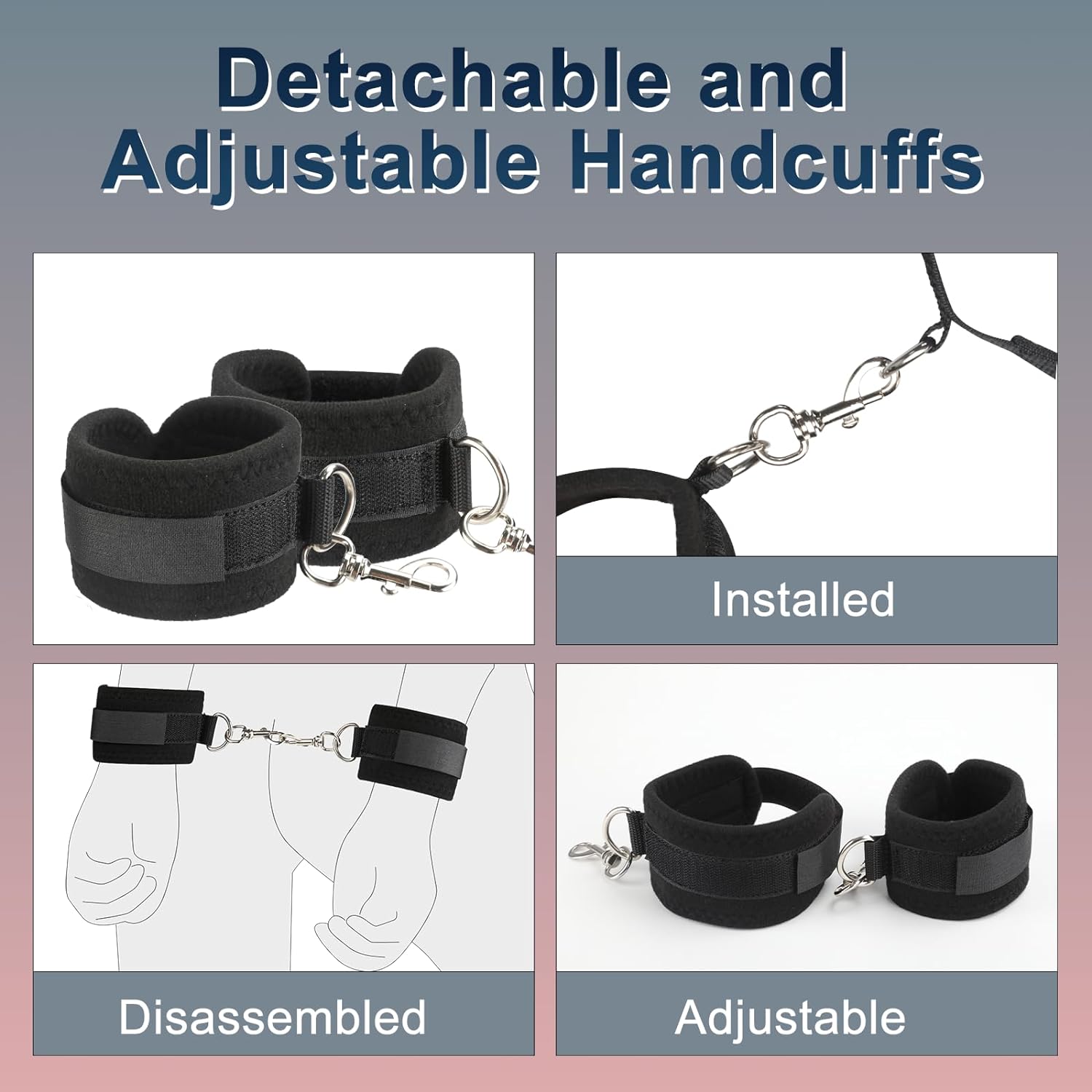 Open Wide Padded Adjustable Thigh Sling Position Aid & Demountable Handcuffs