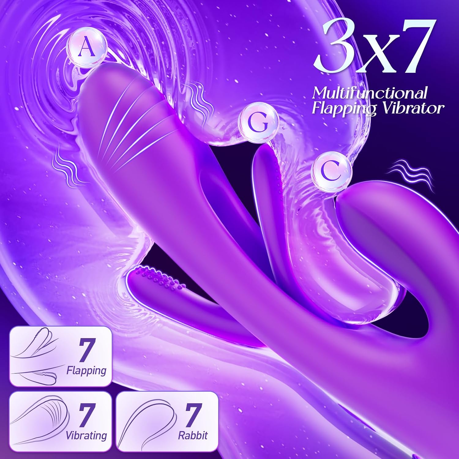 Flutter Bunny Rechargeable Silicone Flickering Rabbit Vibrator #Clit Rubbing #Fingering #Cunnilingus
