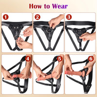 Adjustable Leather Strap On Harness for Couples