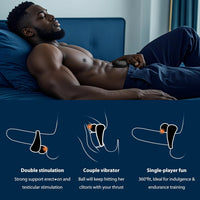 Vibrating Cock Ring Central Ball Design for Enhanced Erection & Clitoral Stimulation