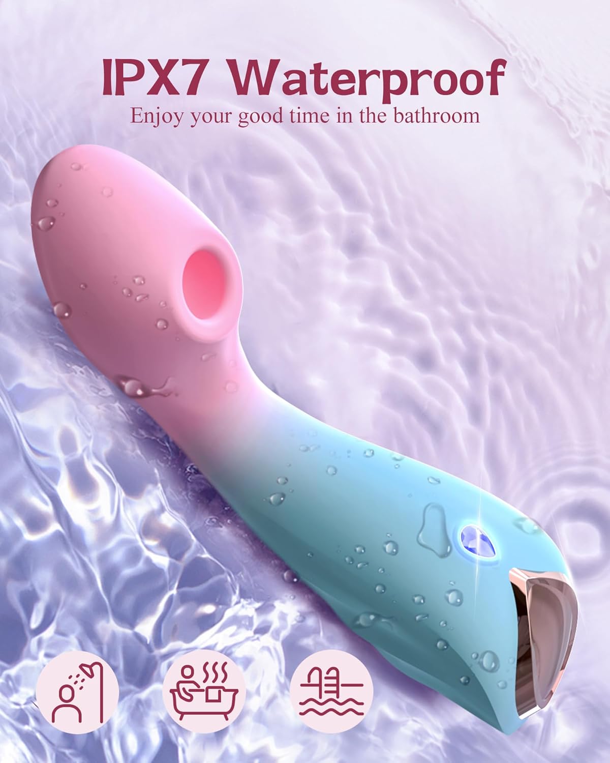 Insertable G-Spot Sucking Vibrator - Adjustable 9 Modes, Compact, Quiet & Luxurious Design