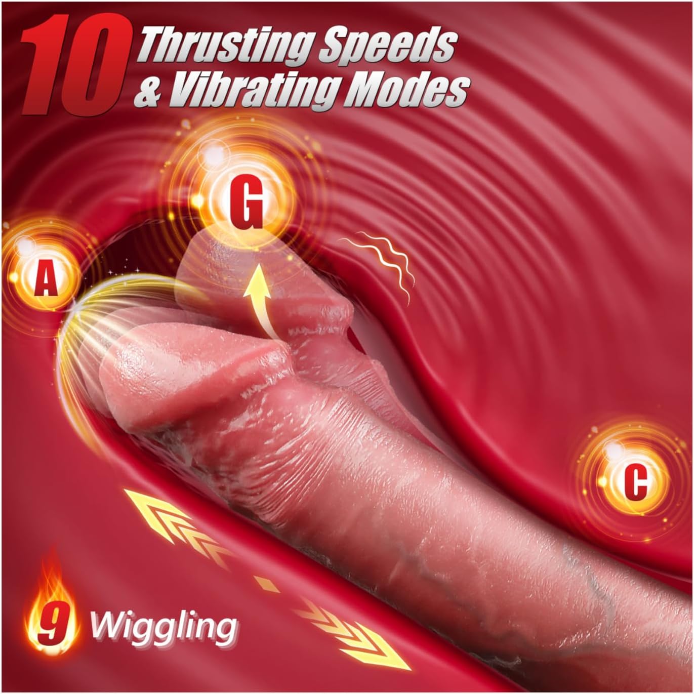 Realistic Dildo Vibrator with Lifelike Wiggling Glans, Thrusting & Heating for Deep G-Spot Stimulation