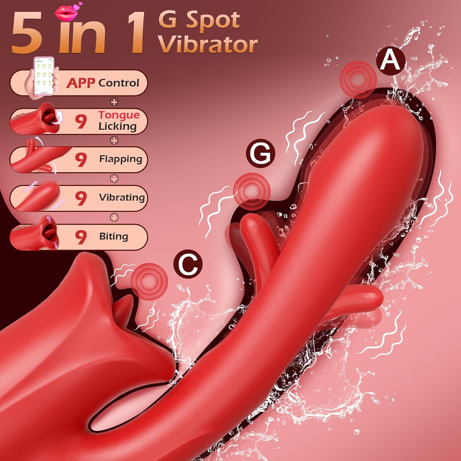 Amara - G Spot Flapping Vibrator with Kissing Function & Licking Tongue #Cunnilingus #Girls Playing #Lesbian