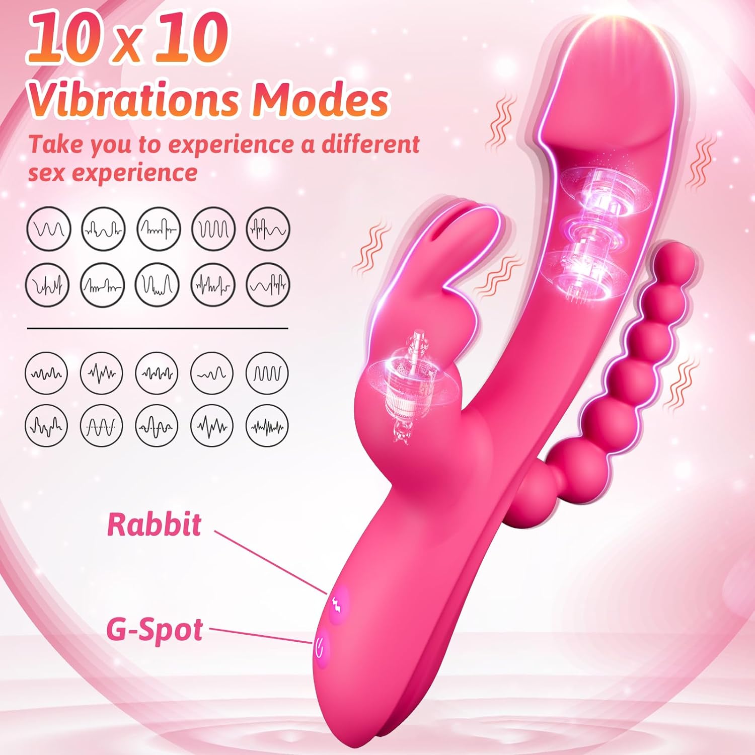 Evolved Rabbit Vibrator Clitoral G Spot Vaginal Anal Bead Sex Stimulator