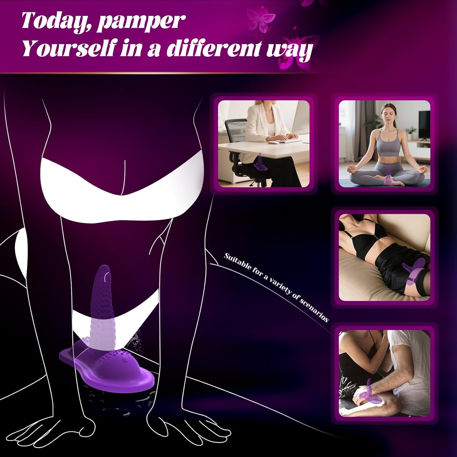 4.7" Insertable Tentacle Monster Dildo Vibrating Sex Saddle with Stable Structure (≤40 dB)