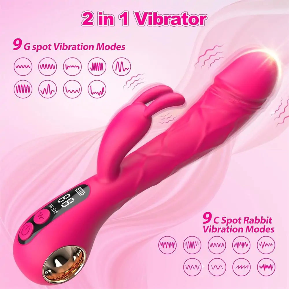 G-spot Rabbit Vibrator with LCD Display & 9 Powerful Vibrations