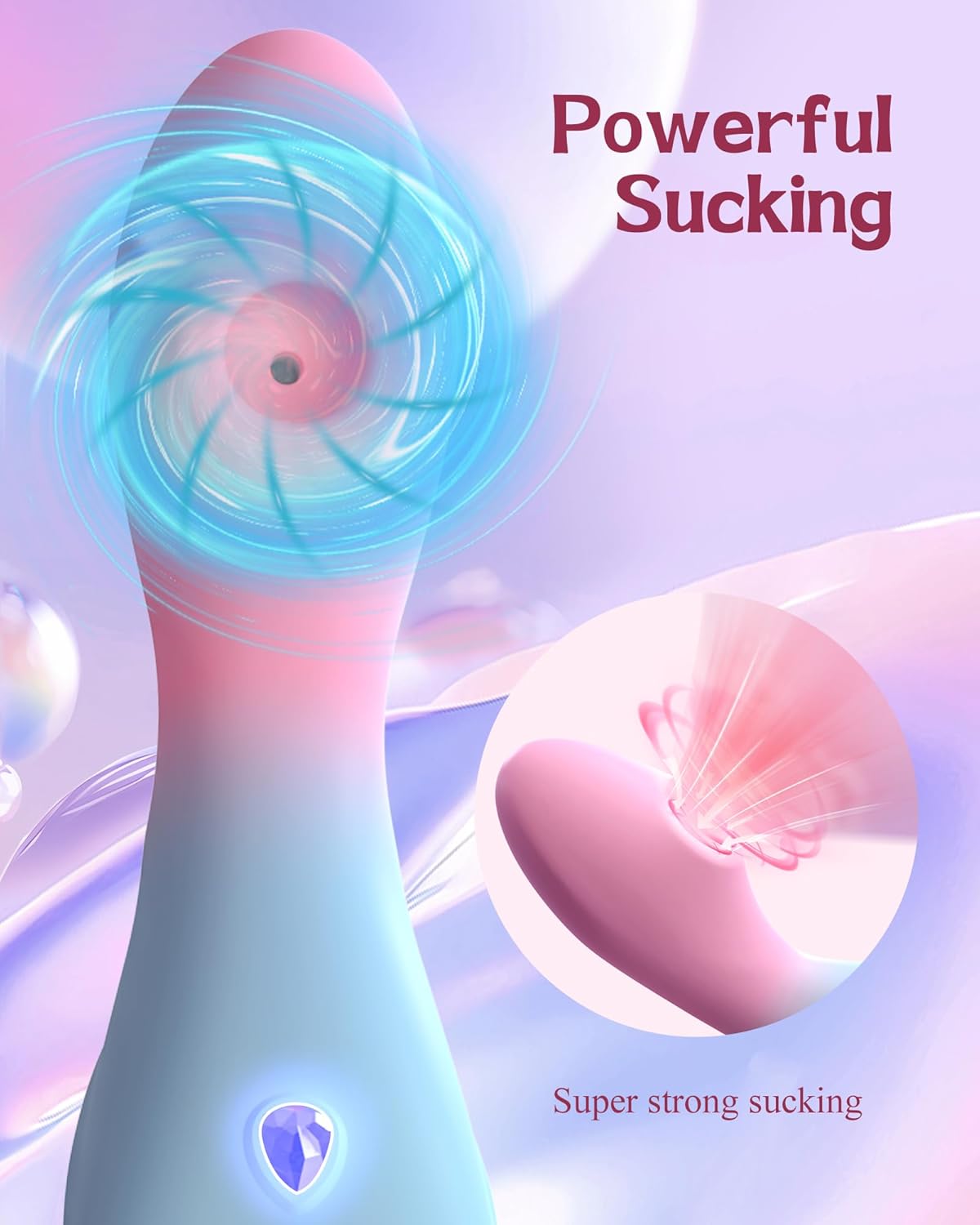 Insertable G-Spot Sucking Vibrator - Adjustable 9 Modes, Compact, Quiet & Luxurious Design