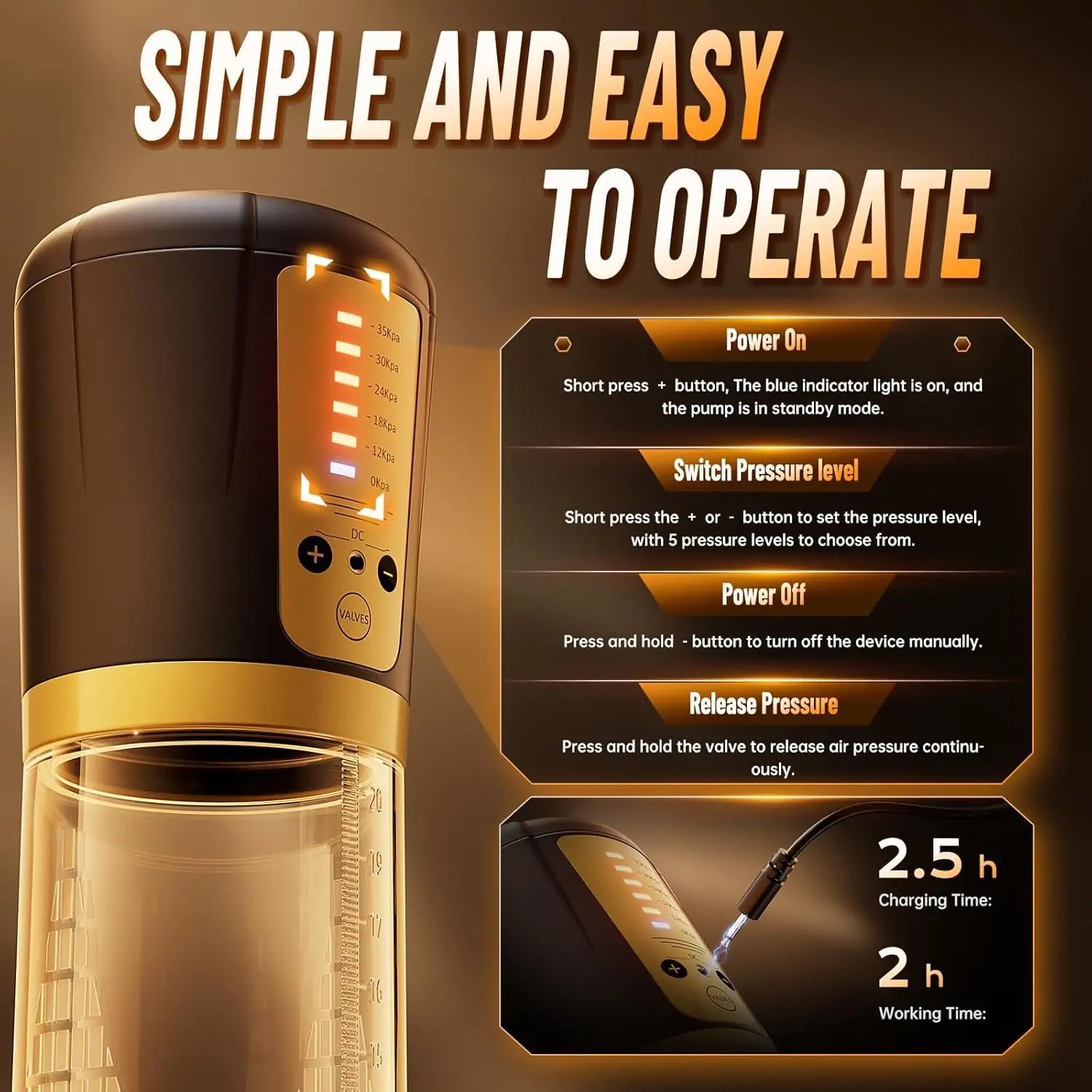 Electric Penis Pump with 5 Training Modes – Vacuum Therapy, Girth & Stamina Enhancement, USB Rechargeable