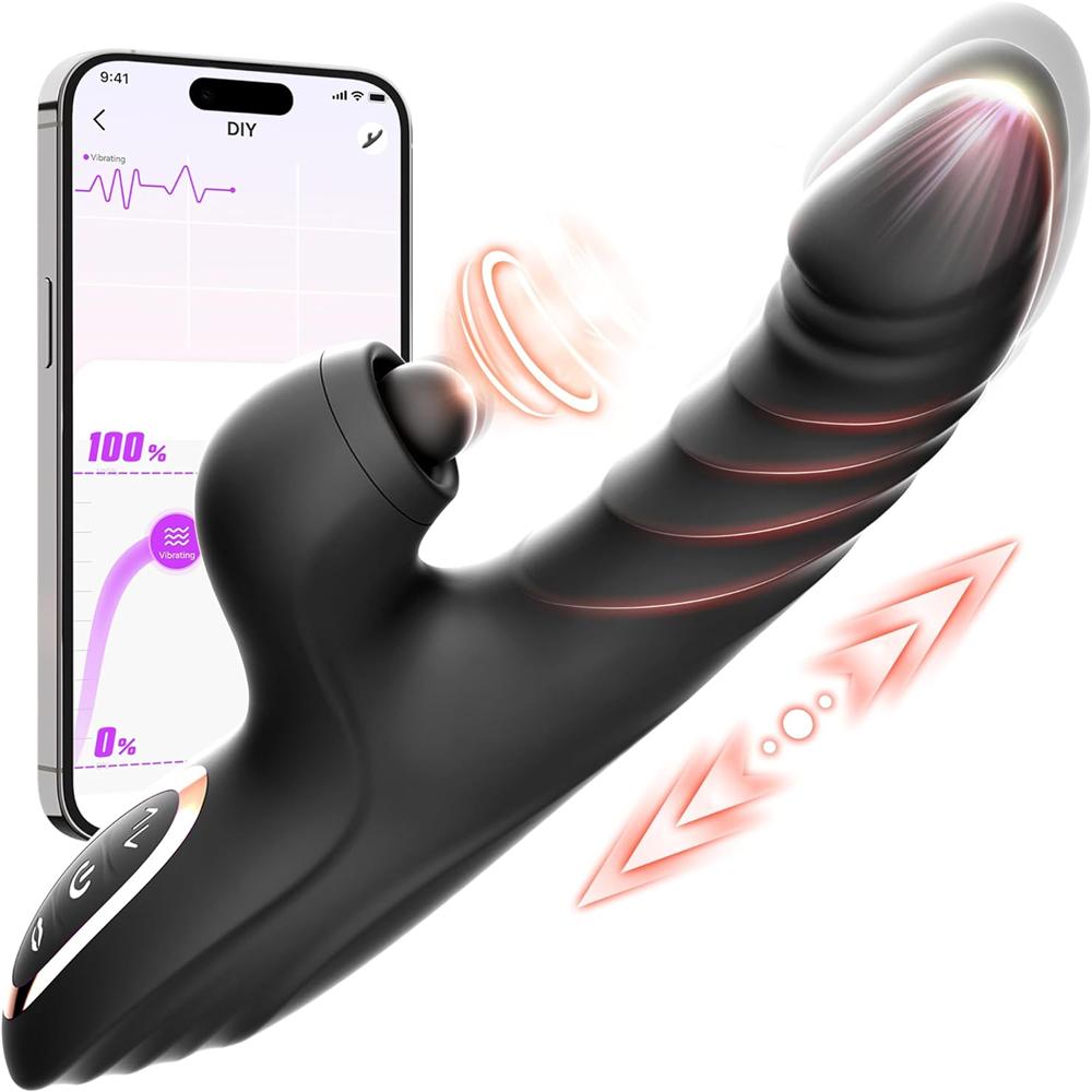 Rabbit Sucking Vibrator with 10 Vibrating 7 Thrust Modes with Licking #Foreplay #Bathroom