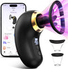 5-in-1 Sucking, Vibrating, and Licking Vibrator with Two Removable Cups (<40 dB)