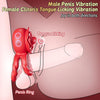 Penis Ring Tongue Vibrator with 10 Licking & 10 Vibrating Modes