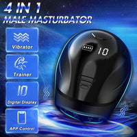 360° Wrapping Glans Helmet-Shaped Stimulator Pulsing Male Masturbator with LCD Display