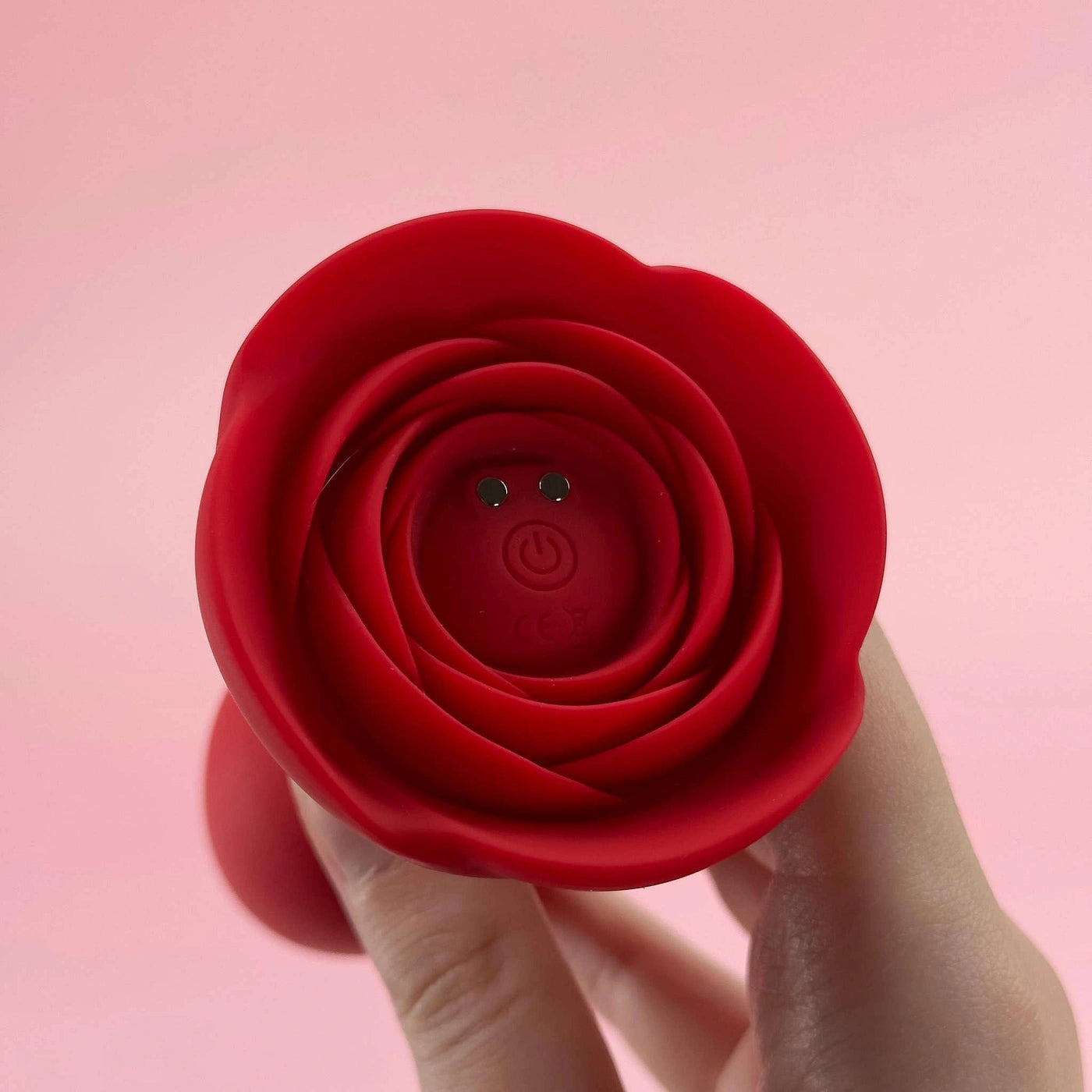 Vibrating Rose Glow Butt Plug with Remote Control 3.9 Inch
