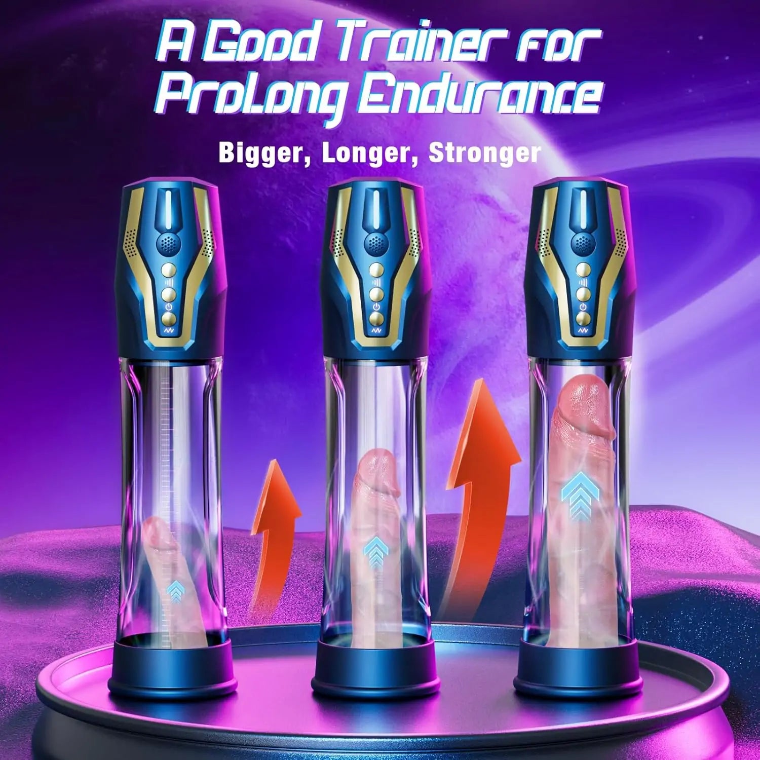 Intelligent Voice Control Penis Vacuum Pump with 4 Training Pressure & 4 Suction Modes