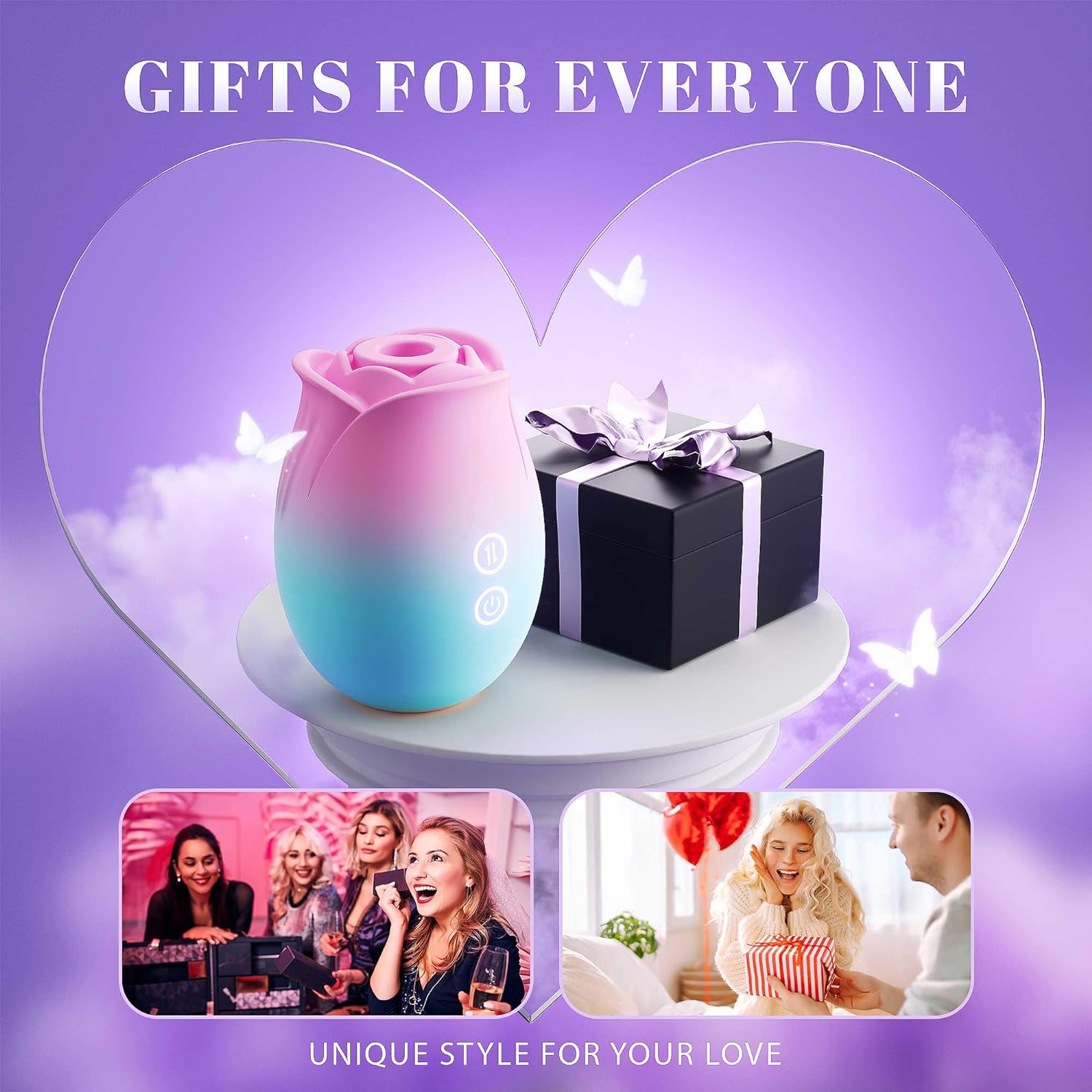 Rose-Shaped Clitoral Suction Stimulator with 9 Innovative Modes