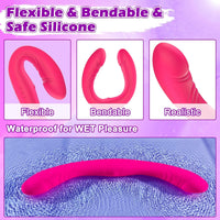 Double O Heaven 10 Function Vibrating Silicone Double Penetration Dildo (13.5in)