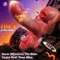 6 in 1 Thrusting & Vibrating & Heating Thick Riding & Sitting Realistic Dildo Strap On