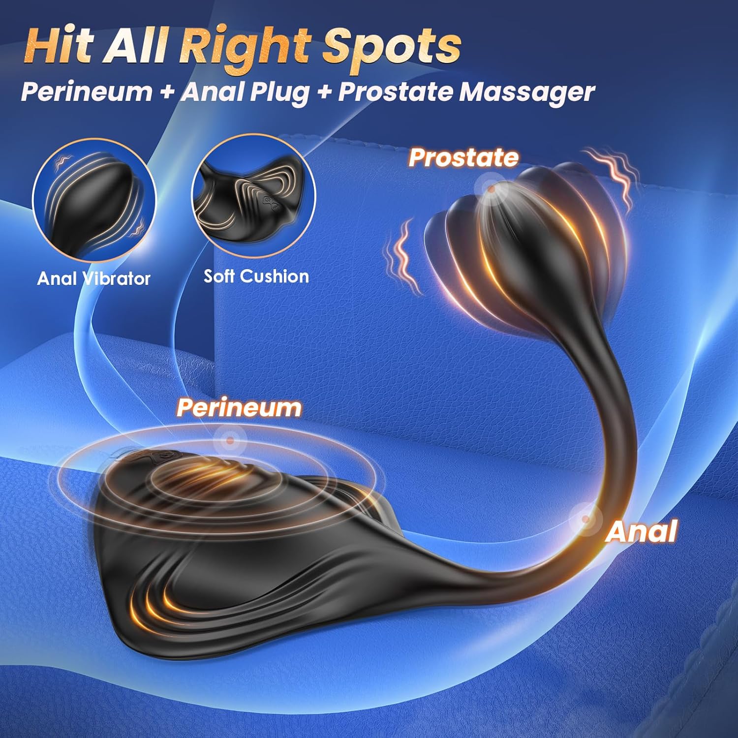 Manta Ray Shaped Design Sitting Vibrator for Penis Wrapped Trainging & Anal Stimulaion