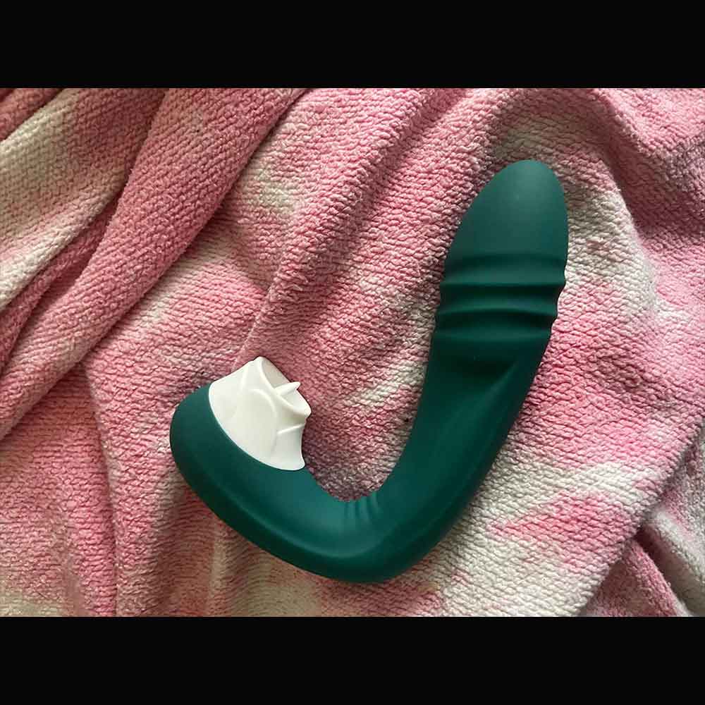 Waterproof Thrusting G-spot Clit Licking Vibrator