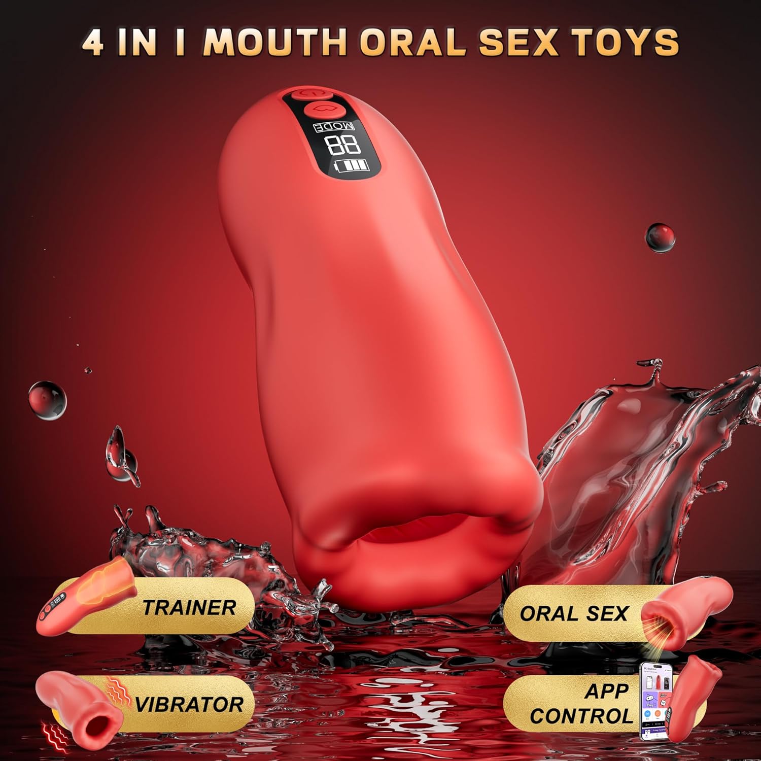 Sucking & Licking Male Masturbator – 9 Vibration & 3 Suction Modes, APP Controlled, Portable & Waterproof