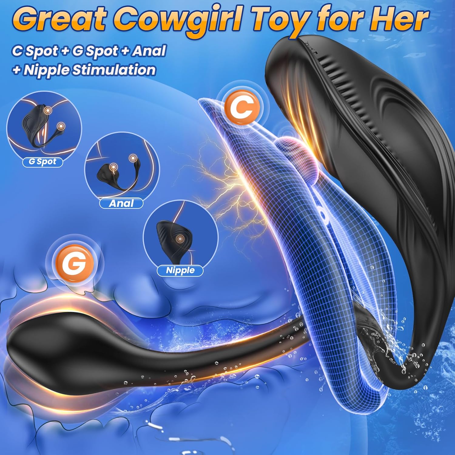 Manta Ray Shaped Design Sitting Vibrator for Penis Wrapped Trainging & Anal Stimulaion