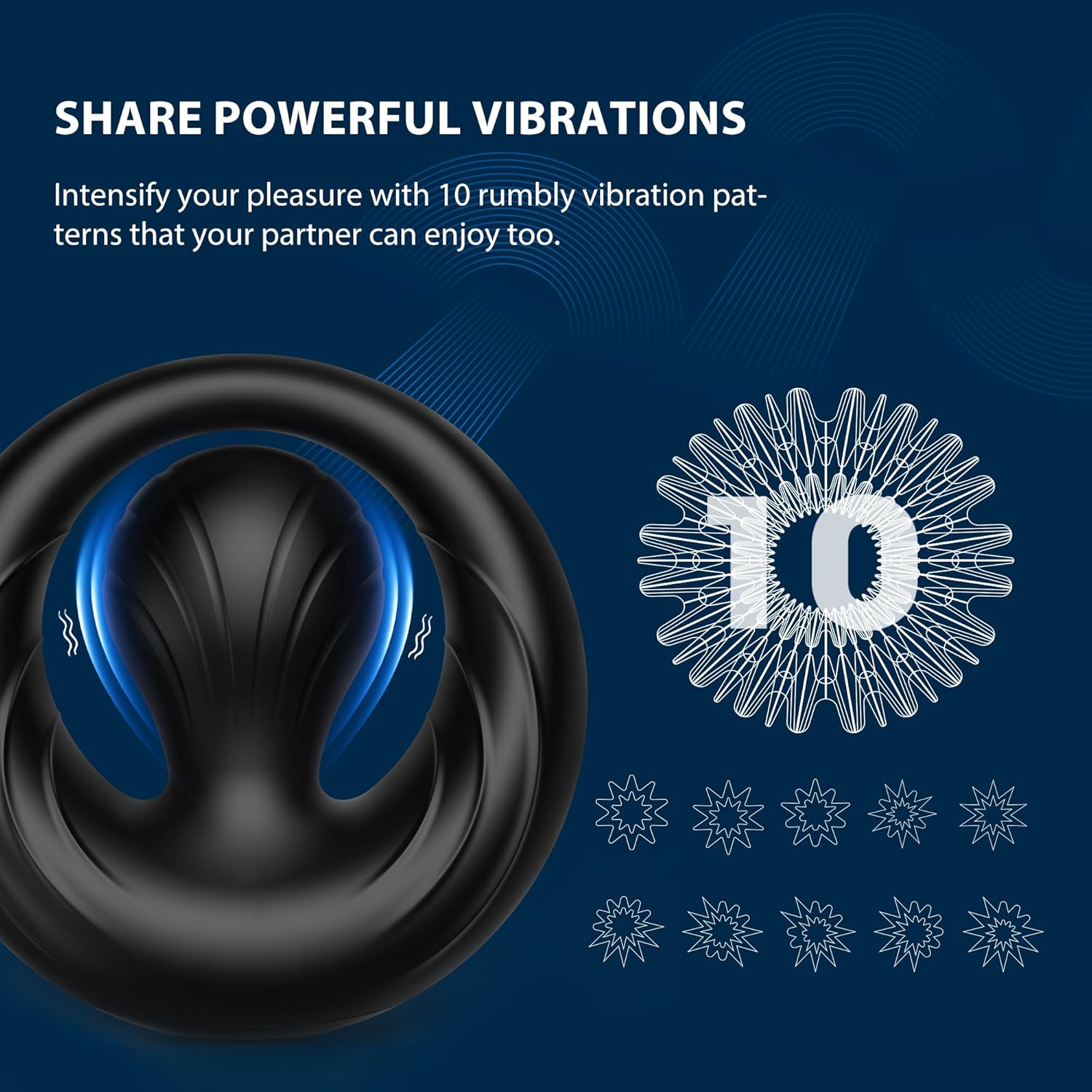 Vibrating Cock Ring Central Ball Design for Enhanced Erection & Clitoral Stimulation