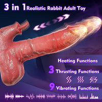 Deluxe 8.6" Thrusting Realistic Dildo Vibrator with Heating & Rabbit Tongue
