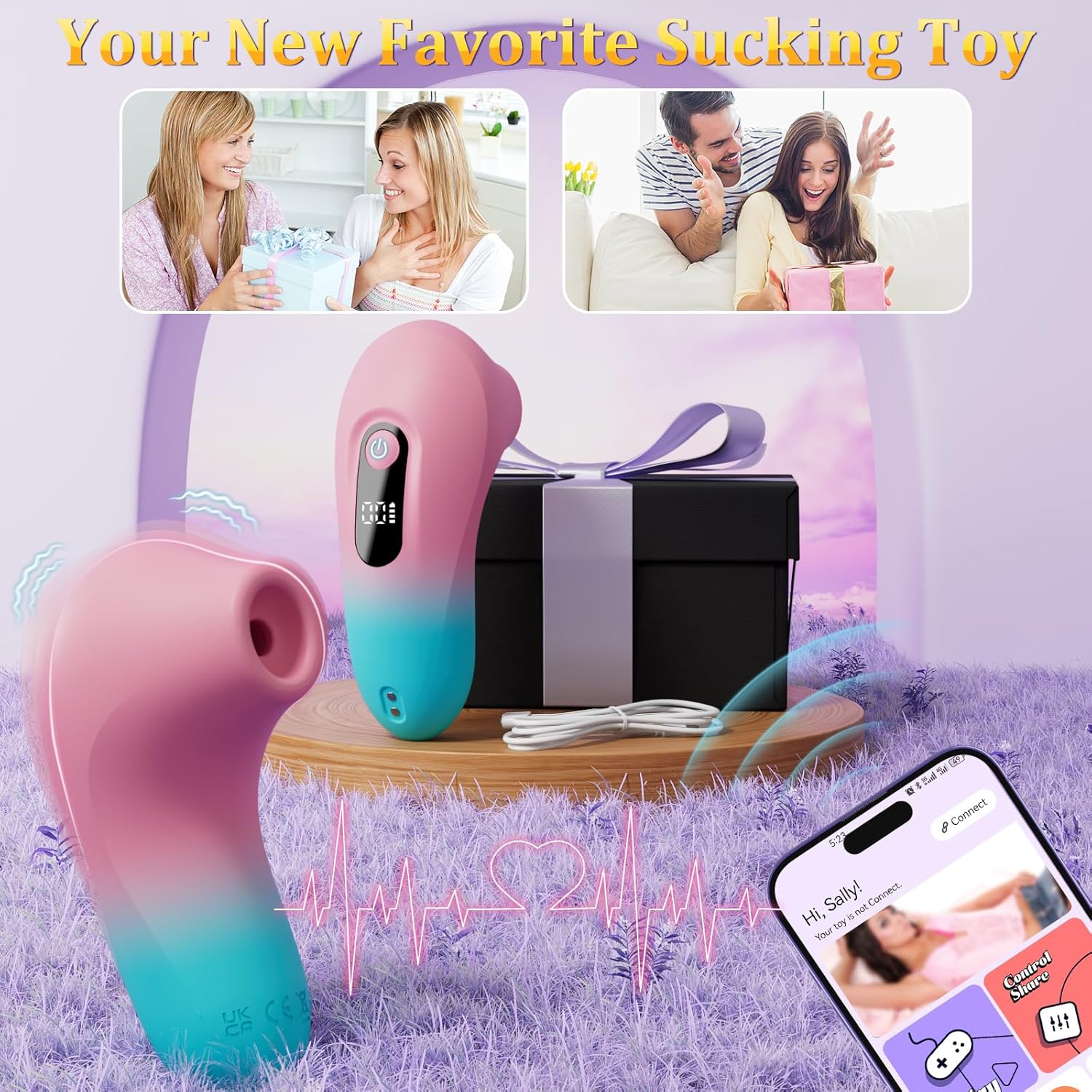 Wider & Softer Sucking Mouth Nipple Vibrator with APP Remote Control