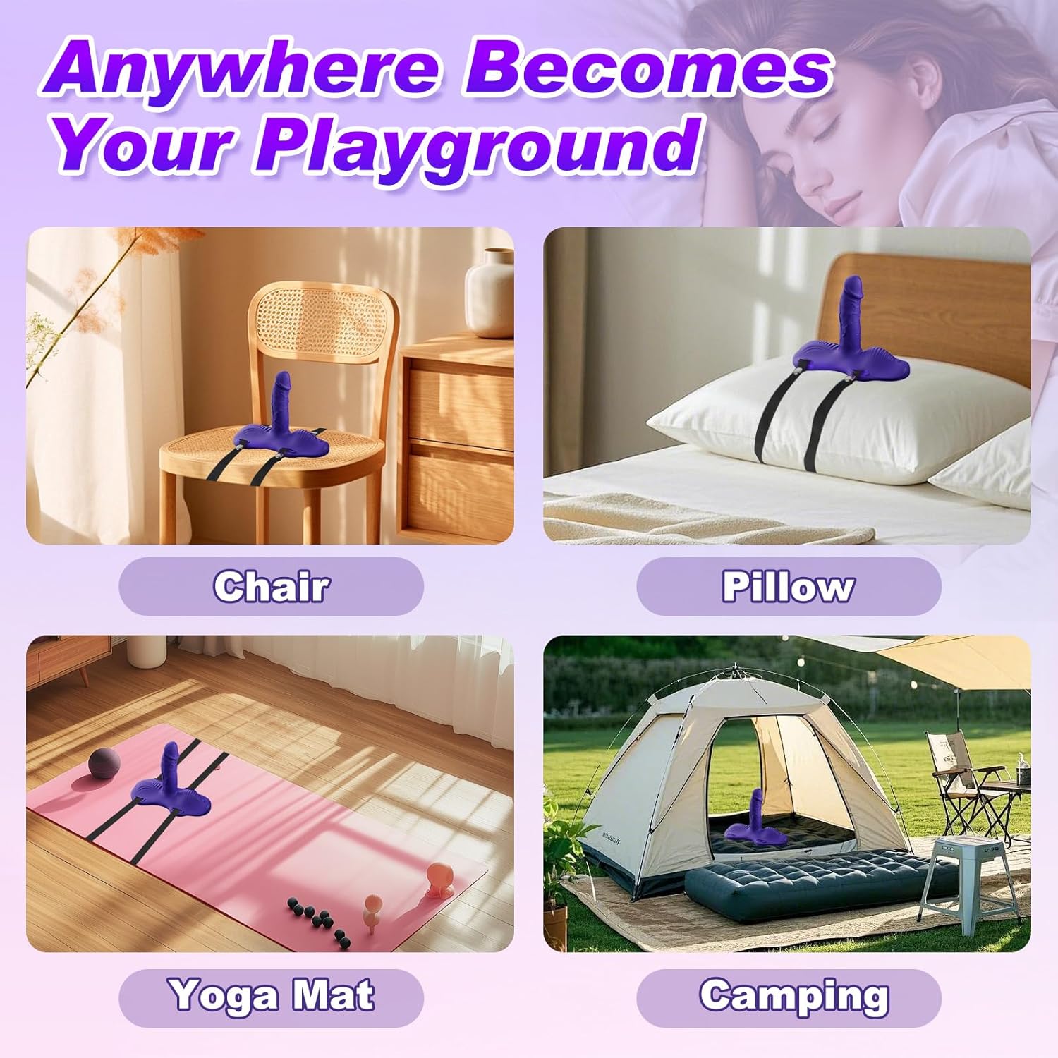 Strap On Thrusting Dildo Riding Vibrator with 12 Thrusting & Vibrating Modes