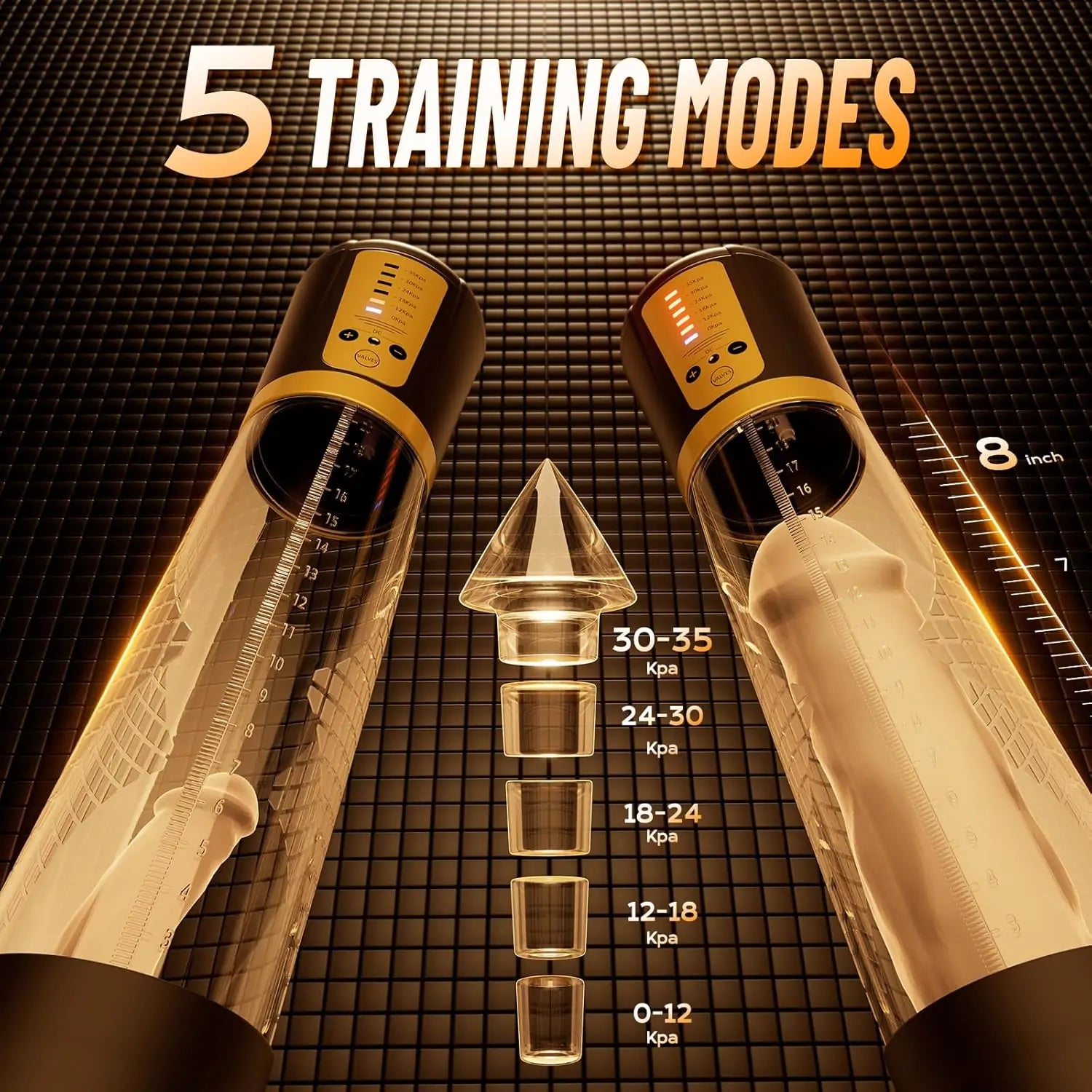 Electric Penis Pump with 5 Training Modes – Vacuum Therapy, Girth & Stamina Enhancement, USB Rechargeable