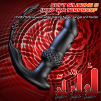 Sleek Dual Motor Prostate Massager with Double Cock Ring 6.2 Inch