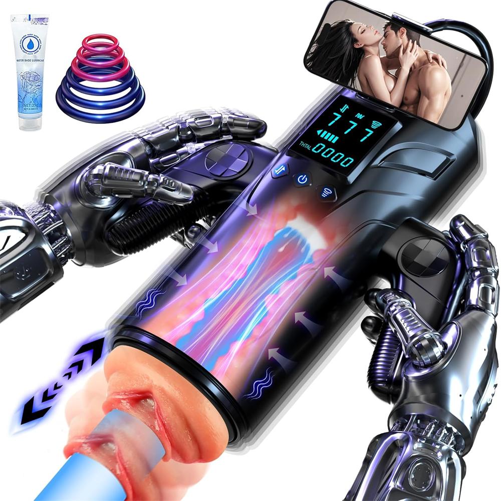 9 in 1 Gamepad Thrusting Male Masturbator with Vertical Stimulation & Phone Holder