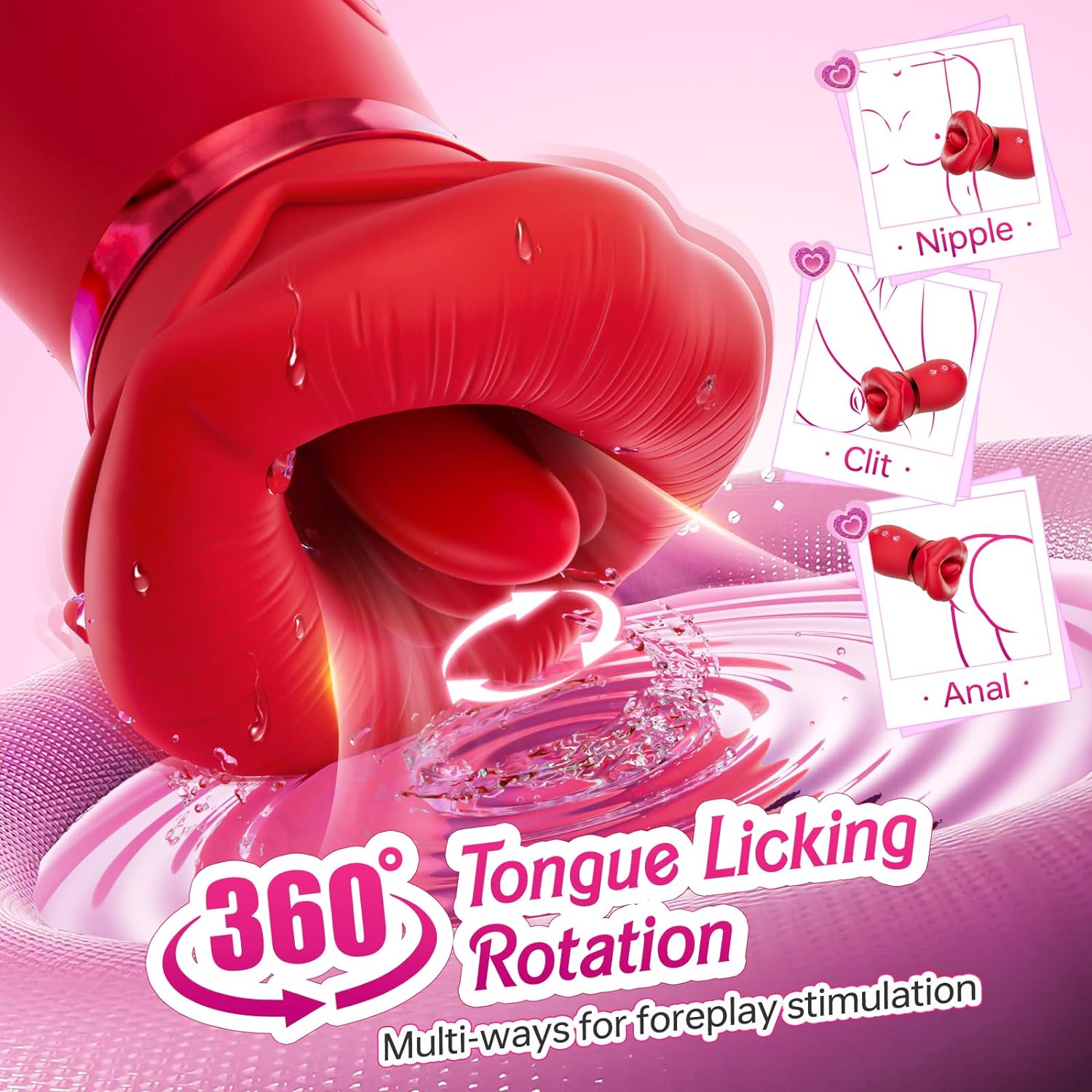 Pleasure Kiss Sensual Arouser 5IN1 Mouth Sucking Vibrator, 10 Tongue Licking, 3 Auto & 1 Manual Sucking #Pussy Eating #Girl on Girl #Face Riding