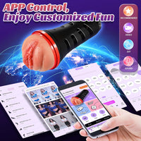 Pocket Pussy Stroker with App Sync, Suction & Vibration, and Phone Holder