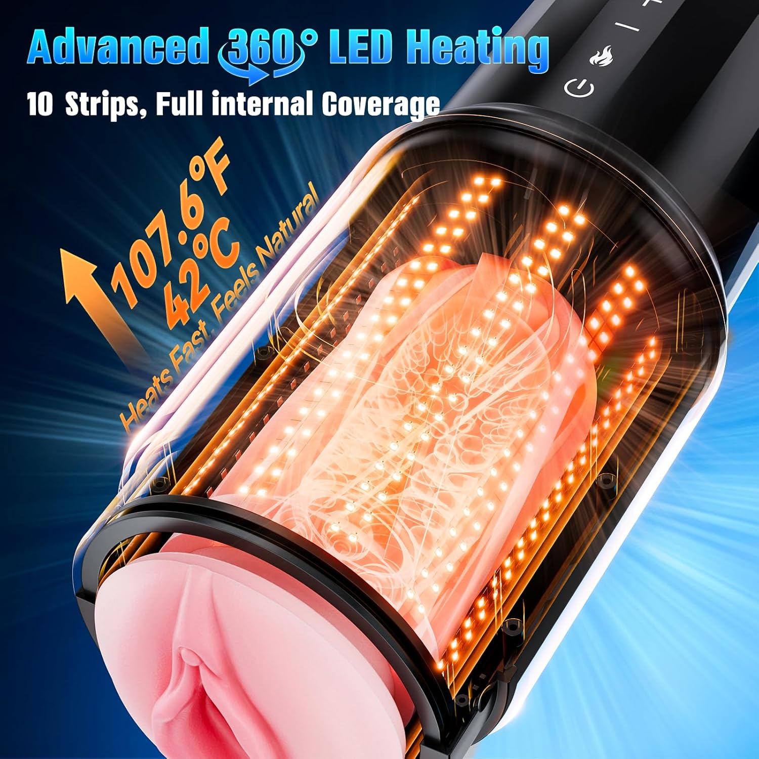 Thrusting Male Masturbator with Heating – 550 Strokes/Min Quiet Brushless Motor & Magnetic Phone Holder