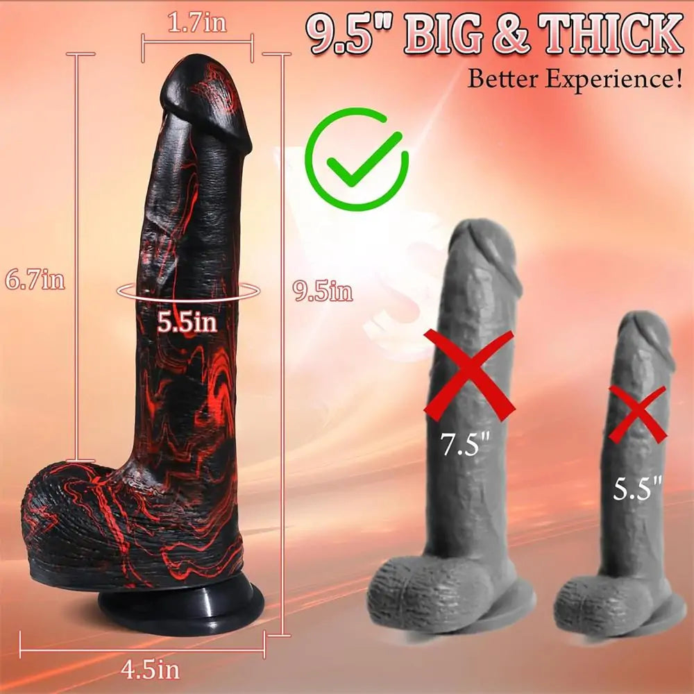 9.5” Thick Realistic Vibrating Thrusting Dildo Women Sex Toys