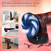 9.5” Black and Red Striped Thick Realistic Vibrating Thrusting Dildo
