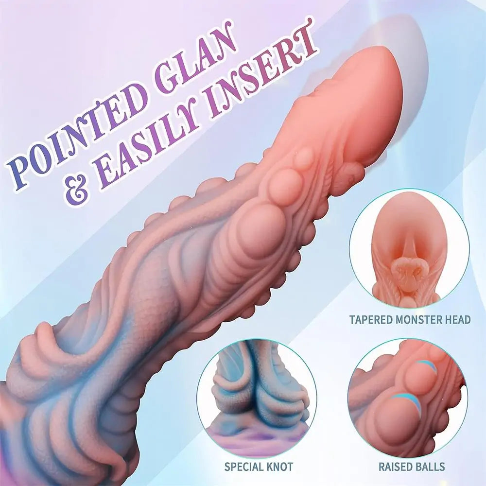 9.96" Monster Dildo Silicone Fantasy Dildo with Raised Ball Stimulating