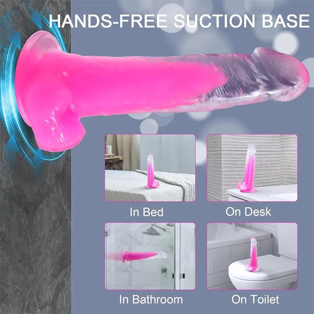 9 Inch Glow in The Dark Thick Strong Suction Cup Dildo