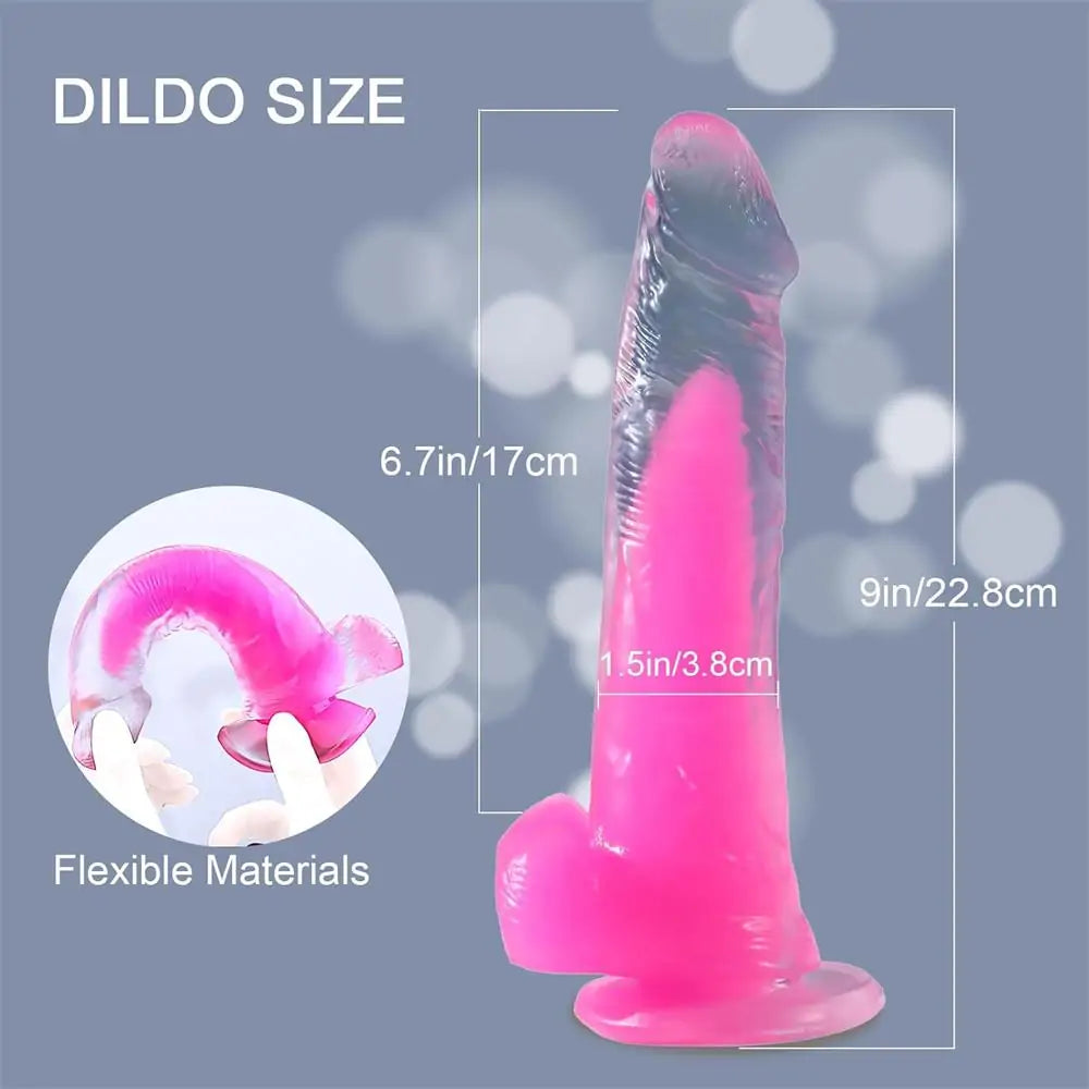 9 Inch Glow in The Dark Thick Strong Suction Cup Dildo